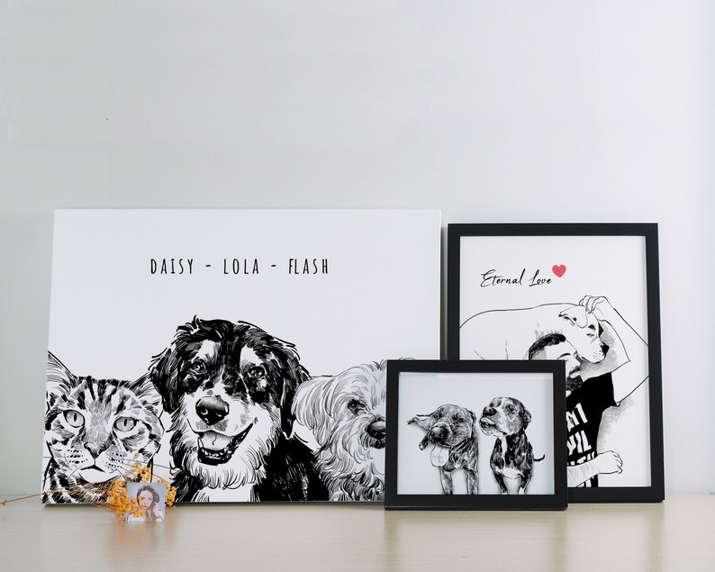 Custom pet canvas, custom pet portrait, pet portrait canvas, dog canvas, custom dog portrait, custom pet painting, custom dog painting image 3