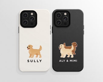 Custom Golden Retriever Phone Case, Personalized Golden Retriever Iphone Case, Golden Retriever Gifts, Golden Dad Mom Gift