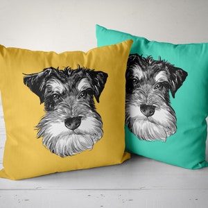 Miniature Schnauzer Pillow, Schnauzer Gift, Schnauzer Home Decor, Giant Schnauzer Throw Pillow Cover, Schnauzer Mom, Schnauzer Dog