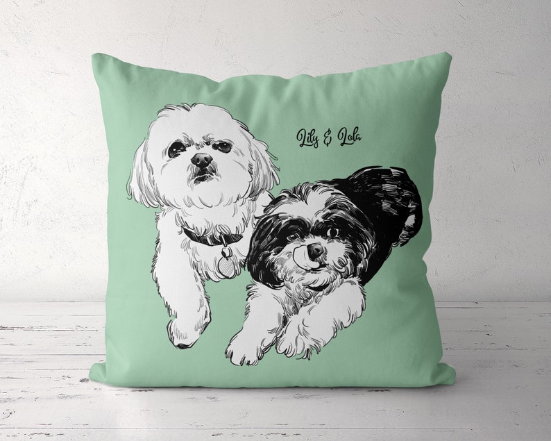 Pet Pillow, Personalized Pet Pillow, Custom Pet Pillow, Customized Dog Pillow, Dog Portrait Pillow, Custom Throw Pillows Cases, Pillow Cover image 7