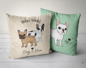 French Bulldog Pillow, Custom French Bulldog Pillow Cover, Personalized French Bulldog Gift, Frenchie Mom, Frenchie Dad Gift Idea