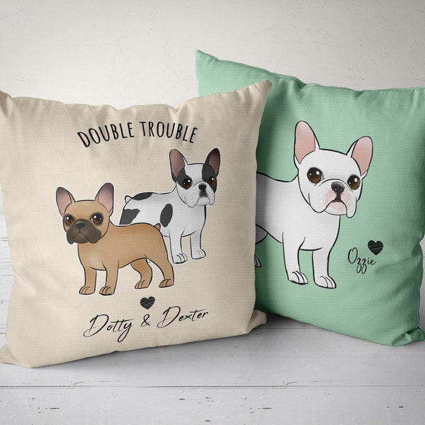 French Bulldog Pillow, Custom French Bulldog Pillow Cover, Personalized French Bulldog Gift, Frenchie Mom, Frenchie Dad Gift Idea