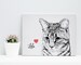 Custom cat canvas, cat portrait, cat canvas, cat painting, cat loss gift, personalized cat, cat memorial gift, cat drawing, cat sketch 