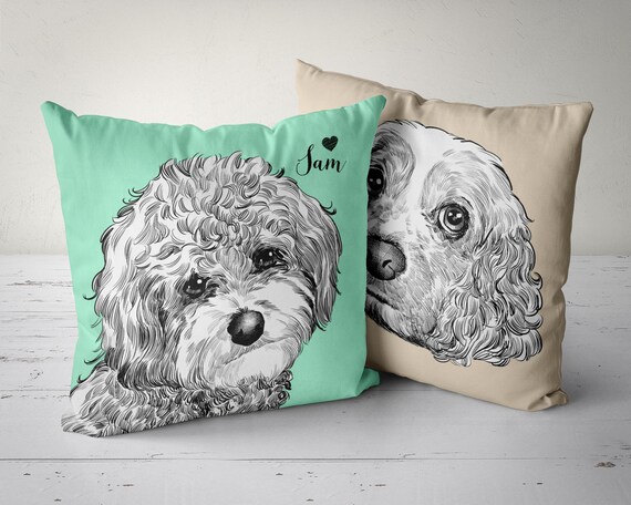 Pet Pillow Pet Portrait Pillow Custom Pet Pillow Dog Etsy