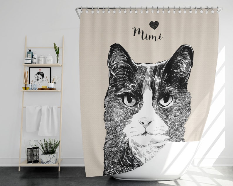 Custom Shower Curtain Pet Shower Curtain Dog Shower Curtain Etsy
