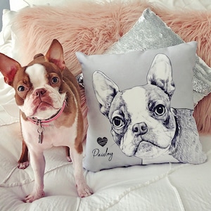 Pet Pillow, Personalized Pet Pillow, Custom Pet Pillow, Customized Dog Pillow, Dog Portrait Pillow, Custom Throw Pillows Cases, Pillow Cover image 6