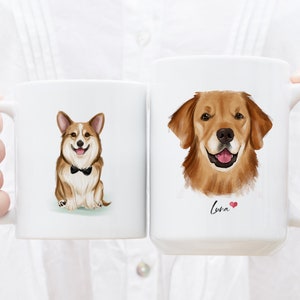 Dog Mug, Dog Portrait Mug, Pet Portrait Mug, Cat Painting Mug, Cat Portrait Mug, Pet Coffee Mug, Custom Pet Mug, Personalized Dog Face Mug
