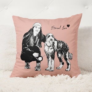 Pet Pillow, Personalized Pet Pillow, Custom Pet Pillow, Customized Dog Pillow, Dog Portrait Pillow, Custom Throw Pillows Cases, Pillow Cover image 2