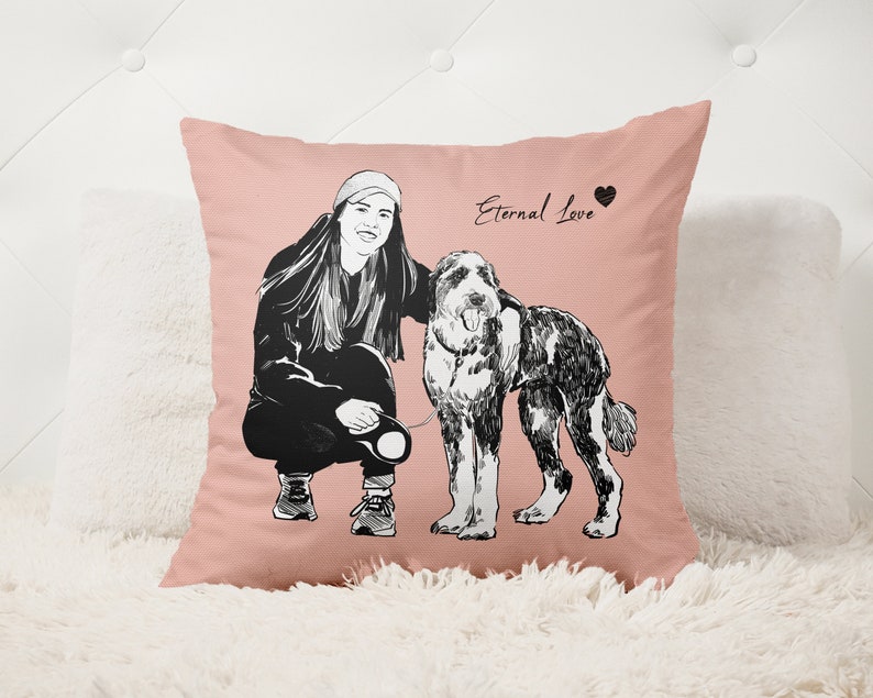 Pet Pillow, Personalized Pet Pillow, Custom Pet Pillow, Customized Dog Pillow, Dog Portrait Pillow, Custom Throw Pillows Cases, Pillow Cover image 2