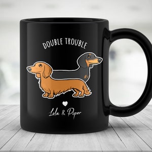 Custom Dachshund Mug, Personalized Doxie Wiener Dachshund Gift, Dachshund Mug, Dapple Long Wirehaired Dachshund Owner Mug, Piebald Dachshund image 9