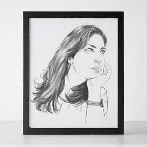 Custom Portrait, Custom Portrait from Photo, Pencil Portrait Sketch, Portrait Sketch, Portrait Drawing from Photo, Pencil Portrait Drawing image 3