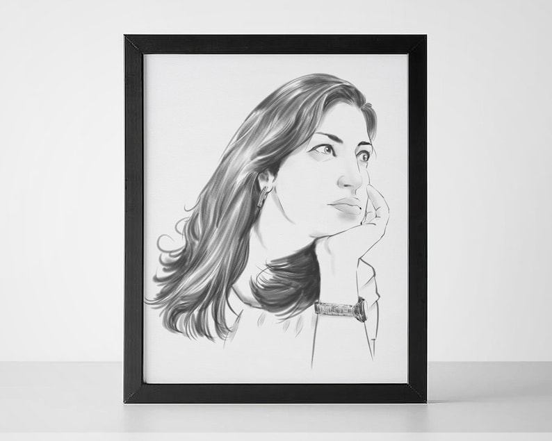 Custom Portrait, Custom Portrait from Photo, Pencil Portrait Sketch, Portrait Sketch, Portrait Drawing from Photo, Pencil Portrait Drawing image 3