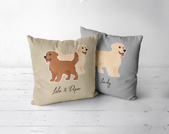 Custom Golden Retriever Pillow, Personalized Golden Retriever Gift, Golden Pillow Case, Golden Mom Dad, Golden Gift, Golden Lover Gift