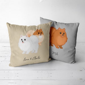 Custom Pomeranian Pillow, Personalized Pomeranian Gift, Pom Pillow Case, Pomeranian Mom Dad, Pom Lover, Pomeranian Decor