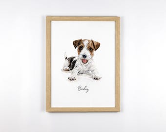 Mini Custom Watercolor Pet Portrait Print, Digital Dog Portrait from Photos, Small Dog Painting, Cat Painting, Custom Tiny Paintings