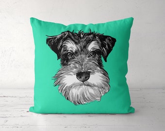 Miniature Schnauzer Pillow, Schnauzer Christmas Decor, Schnauzer Decoration, Birthday Gifts for Schnauzer Lover Owner, Schnauzer Mom Gifts