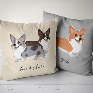 Custom Corgi Pillow, Personalized Corgi Gift, Corgi Pillow Case, Corgi Mom Dad, Pembroke Cardigan Welsh Corgi, Corgi Gift, Corgi Lover Gift