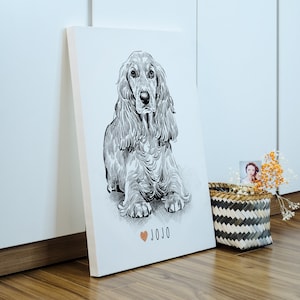 Tela personalizzata per animali domestici, tela con ritratto di animali domestici, tela con gatto, tela per pittura di animali domestici, tela con ritratto di cane, pittura di cane, memoriale per cane, regalo memoriale per animali domestici