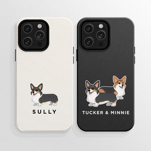 カスタム コーギー フォン ケース、パーソナライズされたペンブローク ウェルシュ コーギー iPhone ケース、カーディガン ウェルシュ コーギー ギフト、コーギー パパ ママ ギフト、コーギー メモリアル ギフト