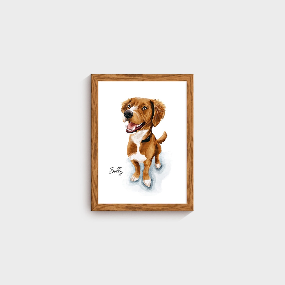 Custom watercolour dog portrait
