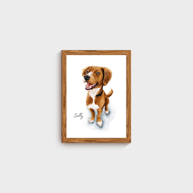 Pet Portrait, Custom Dog Portrait, Cat Portrait, Watercolor Pet Painting, Pet Pemorial, Personalized Pet Loss Gift, Digital Pet Portrait image 1