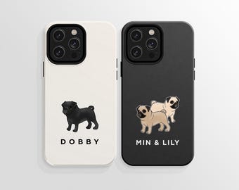 Custom Pug Phone Case, Personalized Phone Case for Pug, iPhone Case, Phone Case for Pug Lover, Pug Owner, Gift for Pug Lover, Pug Owner