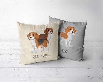 Custom Beagle Pillow, Personalized Beagle Gift, Beagle Pillow Case, Beagle Mom Dad, Beagle Gift, Beagle Lover Gift