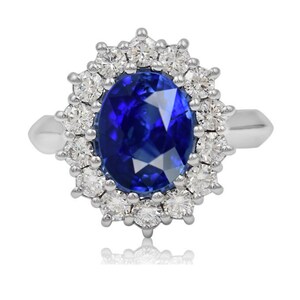 Princess Diana Engagement Ring Oval Ceylon Blue Sapphire.blue - Etsy