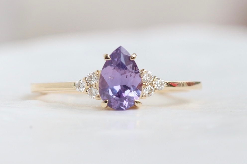 Sold Lavender Sapphire Ring 14k Gold Purple Ring Sapphire - Etsy