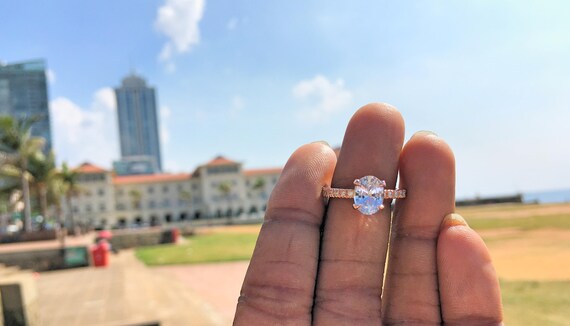 2 Carat Oval White Sapphire Ring High Quality Sapphire Etsy