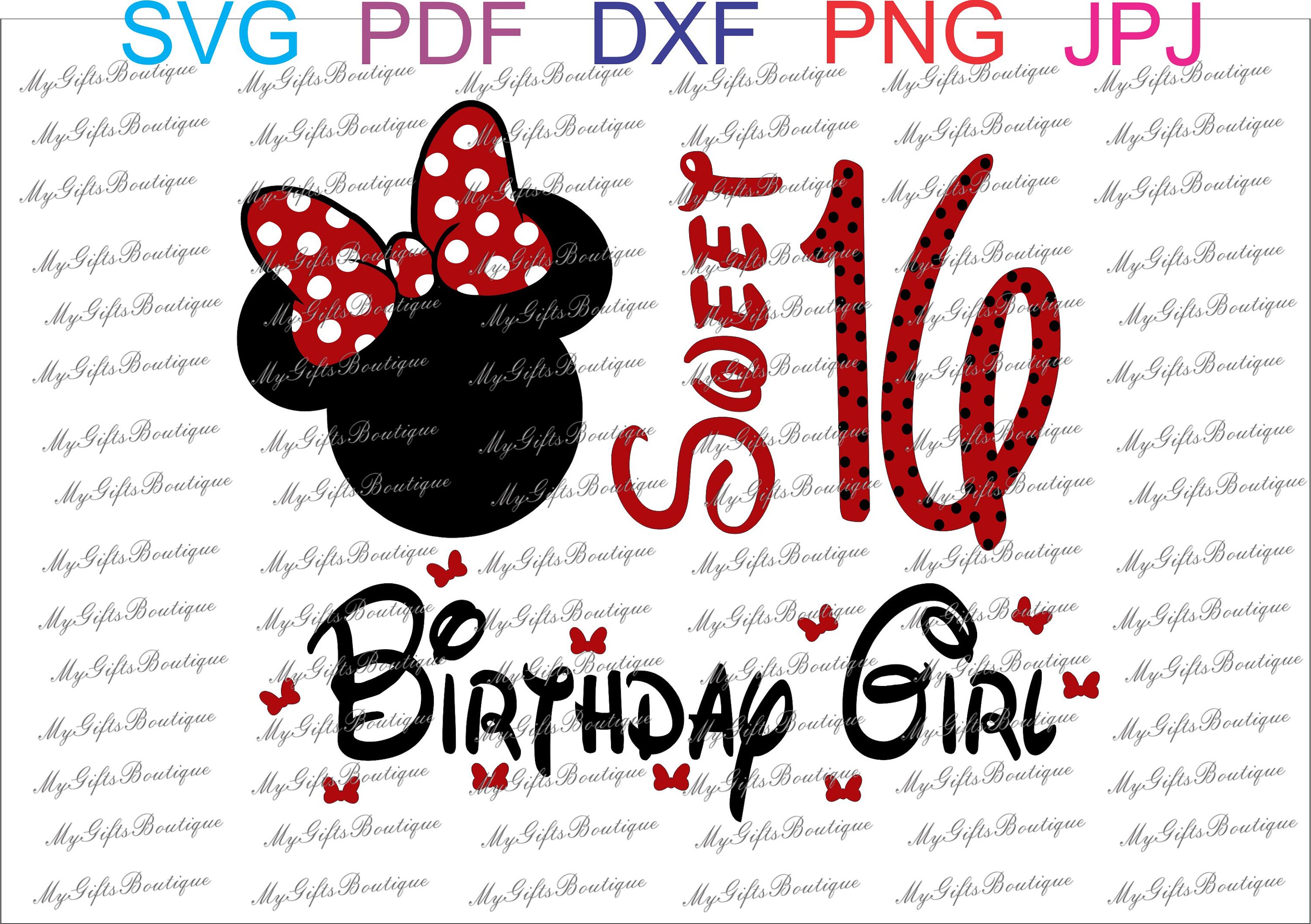 Download Sweet 16 birthday girl minnie mouse head SVG PNG JPGPdf | Etsy