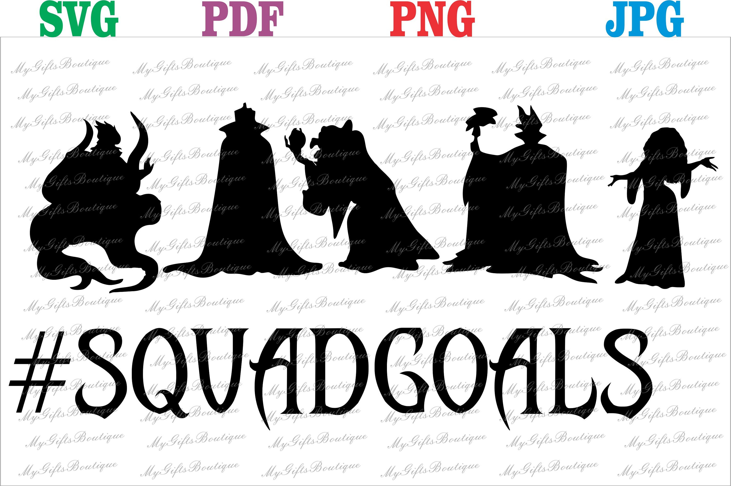 Disney Squad villains SquadGoals printable SVG PNG JPGPdf | Etsy