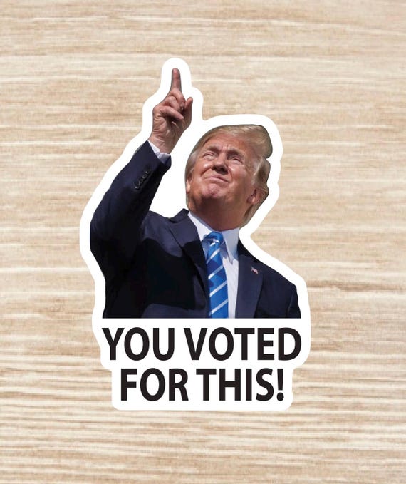 Autocollant Vinyle Trump Butt Face - Design Humoristique, Waterproof, Amovible, Fabriqué Aux États-Unis