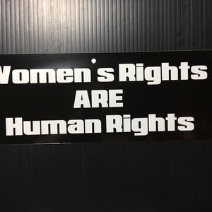 Women's Rights ARE Human Rights Bumper Sticker or Magnet, Decal image 4