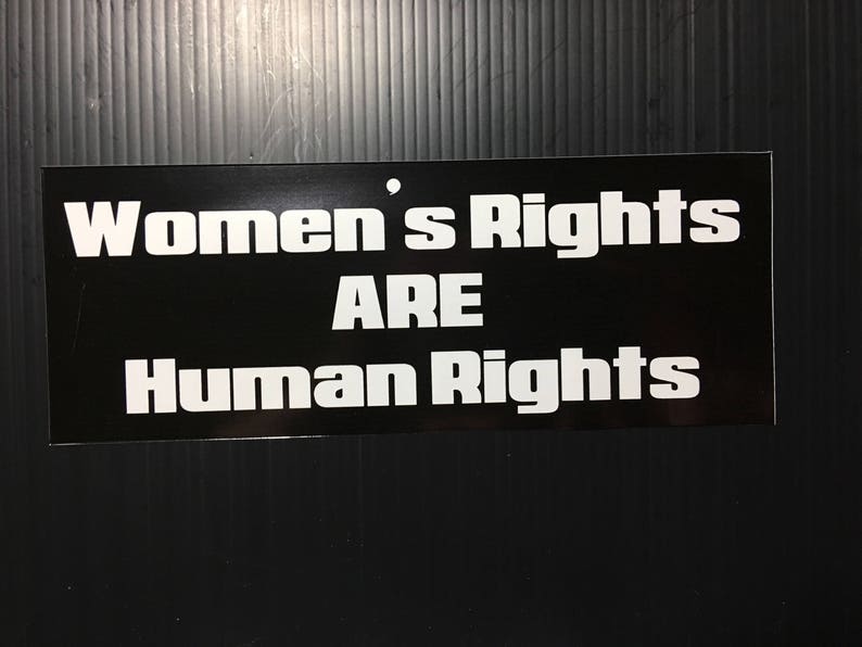 Women's Rights ARE Human Rights Bumper Sticker or Magnet, Decal image 4