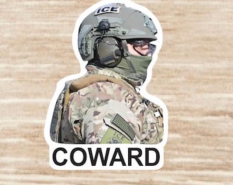 ICE Agents Are Cowards Die Cut Sticker sheet, Waterproof vinyl decals - 36 Stickers