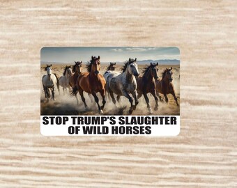 Stoppt Trumps Abschlachtung von Wildpferden – Aufkleberbogen, Vinylaufkleber – 20 Aufkleber
