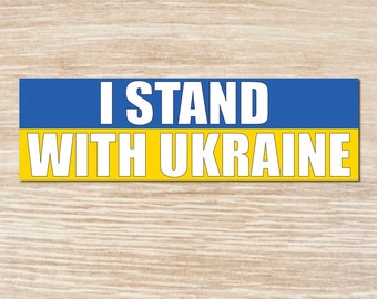 I Stand With Ukraine Bumper Sticker or Magnet