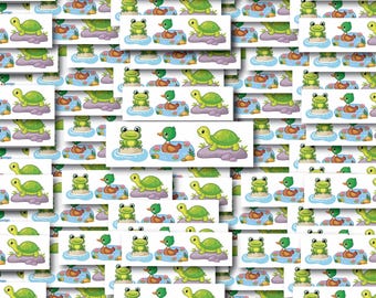 FDT-Frog, Duck and Turtle Fun and Cute Fuck Donald Trump  subtle Individual Sticker Pack, Die Cut Waterproof Vinyl decals- 1, 10, 20, 30, 40