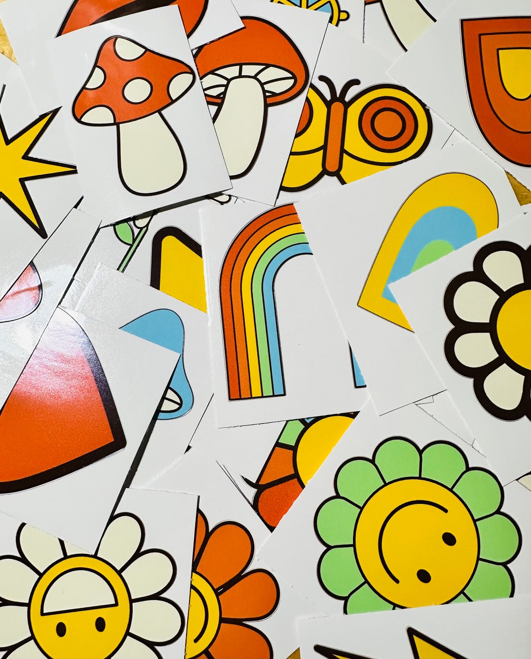 Hype Sticker 15 Suprise Retro Hippy Vinyl Waterproof Sticker Pack - Etsy