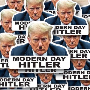 Pacote de adesivos individuais Trump “Hitler moderno”, decalques de vinil à prova d'água recortados - 1, 10, 20, 30, 40, 50 e 100.