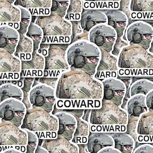ICE Are Cowards 個別ステッカーパック、ダイカット防水ビニールデカール - 1、10、20、30、40、50、100。