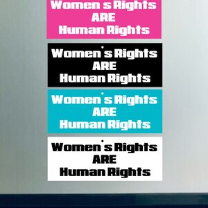 Women's Rights ARE Human Rights Bumper Sticker or Magnet, Decal image 2