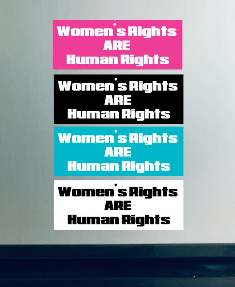 Women's Rights ARE Human Rights Bumper Sticker or Magnet, Decal image 2