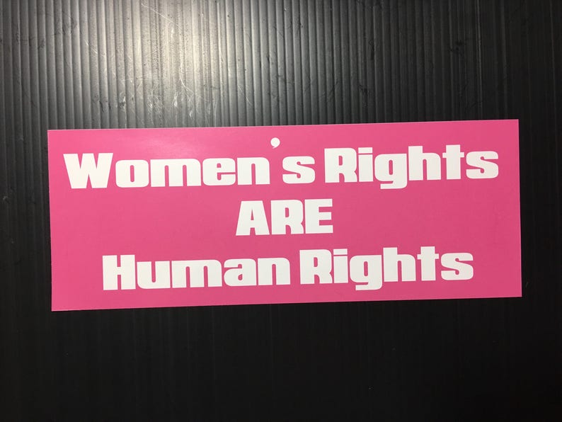 Women's Rights ARE Human Rights Bumper Sticker or Magnet, Decal image 3