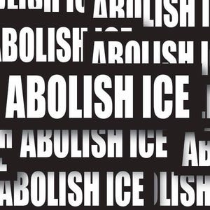 Abolish ICE Black Individuelle Aufkleber, gestanzte wasserdichte Vinyl-Aufkleber - 1, 10, 20, 30, 40, 50 und 100.