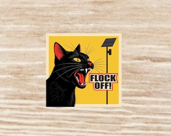 Flock Off! Black Cat Sticker sheet, die cut waterproof vinyl decals - 20 Stickers