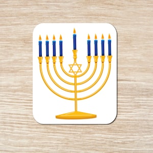 Autocollant ou aimant imperméable à l’eau Menorah