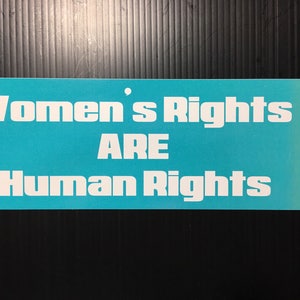 Women's Rights ARE Human Rights Bumper Sticker or Magnet, Decal image 5