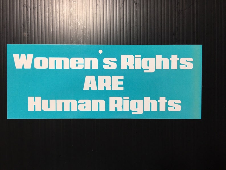 Women's Rights ARE Human Rights Bumper Sticker or Magnet, Decal image 5